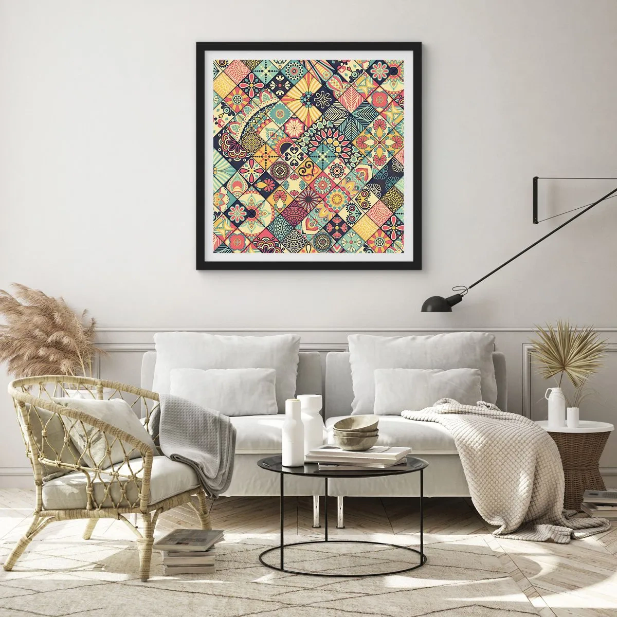 Plakat i sort ramme - Marokkansk stemning - 30x30 cm