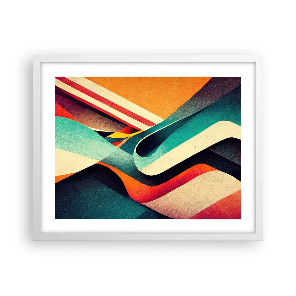 Plakat i hvid ramme - Intens komposition - 50x40 cm