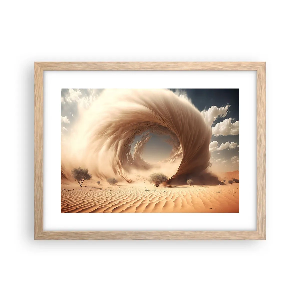 Plakat i ramme af lyst egetræ - Åben portal - 40x30 cm