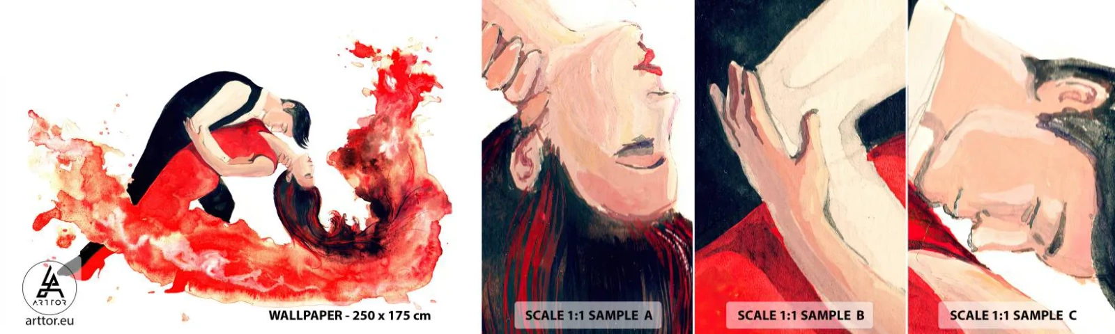 Fototapet Prøve Standard Eco - Tango - en sensuel bølge - Dans, musik, Dansere - 100x30 cm