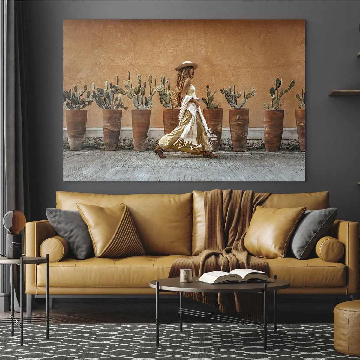 Billede på glas - I en hippieagtig stil - 100x70 cm