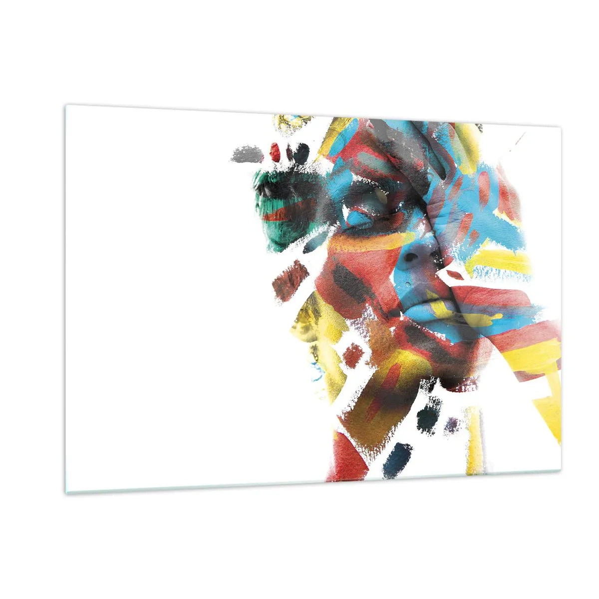 Billede på glas - Farverig personlighed - 120x80 cm