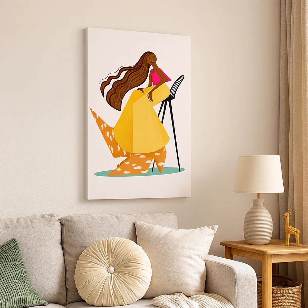 Lærredstryk - Billede på lærred - Mode er også sjovt - 50x70 cm