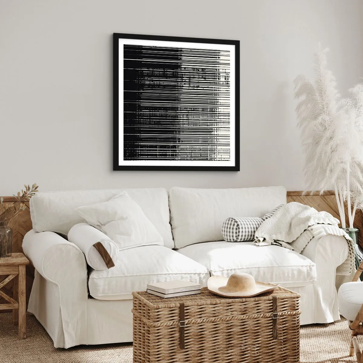 Plakat i sort ramme - Bølger og vibrationer - 30x30 cm