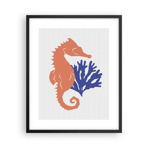 Plakat i sort ramme - På en eng under vandet - 40x50 cm