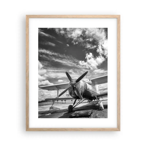 Plakat i ramme af lyst egetræ - Jeg kan ikke vente! - 40x50 cm