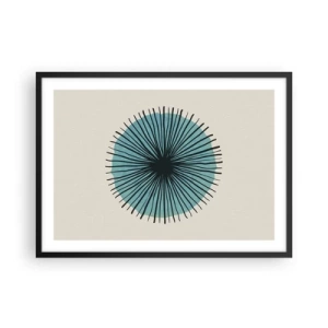 Plakat i sort ramme - Strålende på blå - 70x50 cm