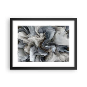 Plakat i sort ramme - Sten og blomst - 40x30 cm