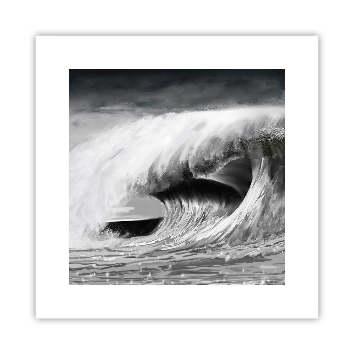 Plakat - Havets vrede - 30x30 cm