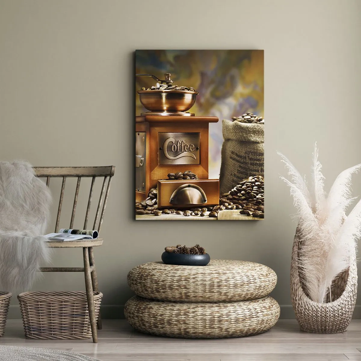 Lærredstryk - Billede på lærred - Kornets knitren, møllens klirren - 45x80 cm