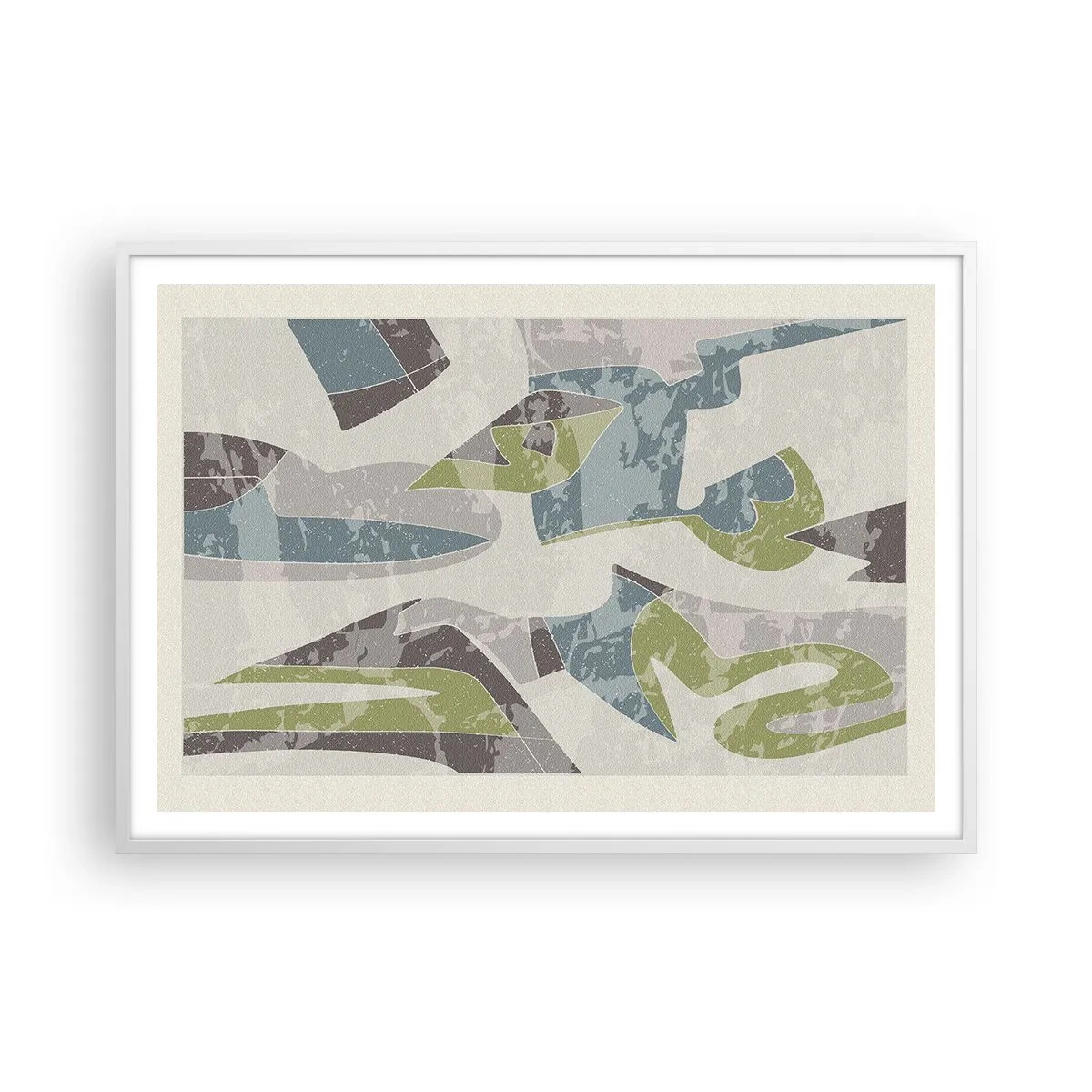 Plakat i hvid ramme - Komposition bag glas - 100x70 cm