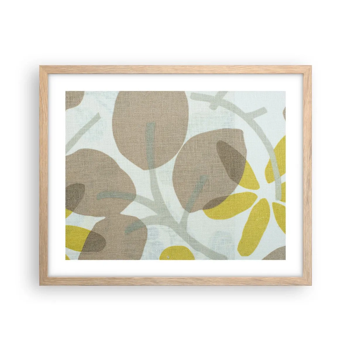 Plakat i ramme af lyst egetræ - Komposition i solskinnet - 50x40 cm