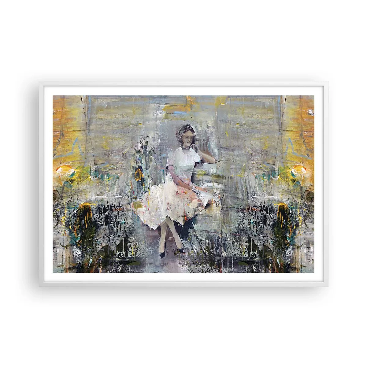 Plakat i hvid ramme - Klassisk og moderne - 100x70 cm