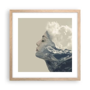 Plakat i ramme af lyst egetræ - Skønheden ved elementerne - 40x40 cm