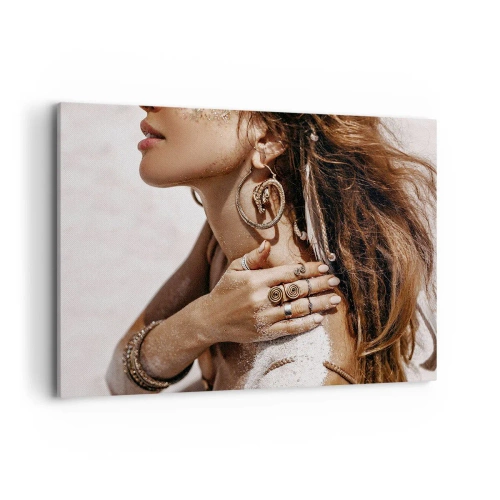 Lærredstryk - Billede på lærred - Dronning af den vilde strand - 100x70 cm