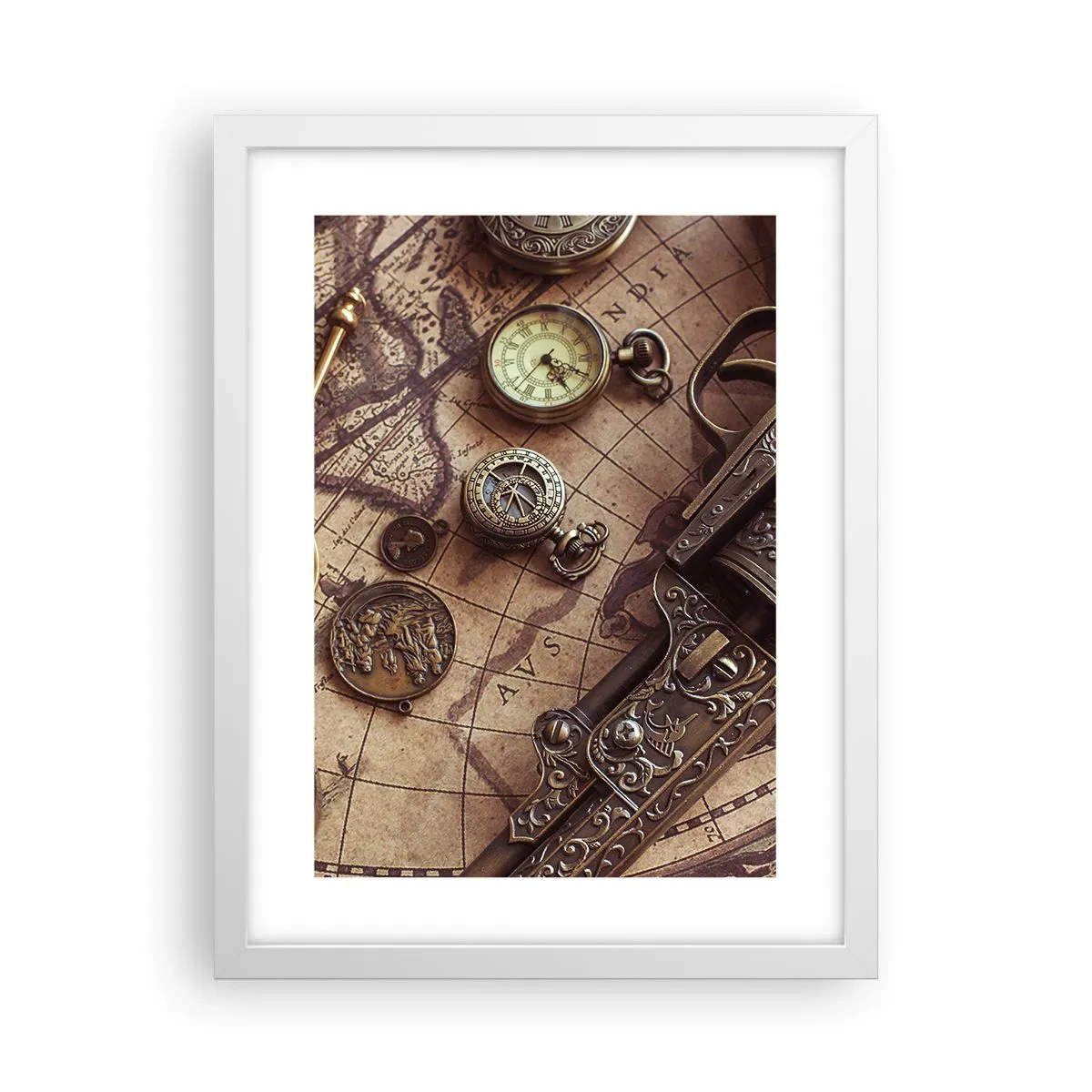 Plakat i hvid ramme - Opkald til eventyr - 30x40 cm