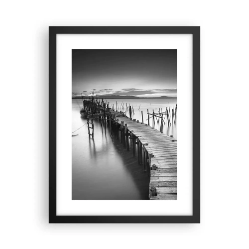 Plakat i sort ramme - Stilheden fra en glemt kyst - 30x40 cm