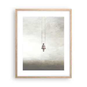 Plakat i ramme af lyst egetræ - Barnet i os selv - 40x50 cm