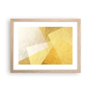 Plakat i ramme af lyst egetræ - Geometriens vejr - 40x30 cm