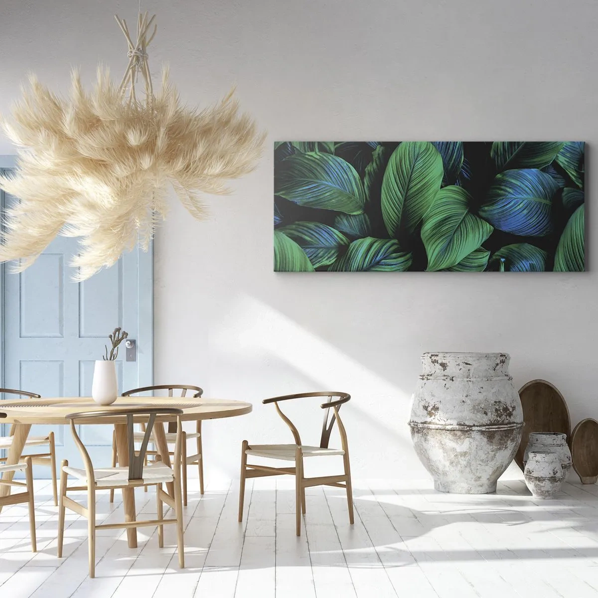Lærredstryk - Billede på lærred - I den grønne flok - 100x40 cm