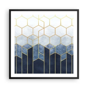 Plakat i sort ramme - Komposition i synkoperet rytme - 60x60 cm