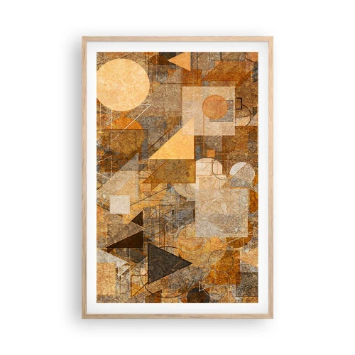 Plakat i ramme af lyst egetræ - Kubistisk bronzeundersøgelse - 61x91 cm