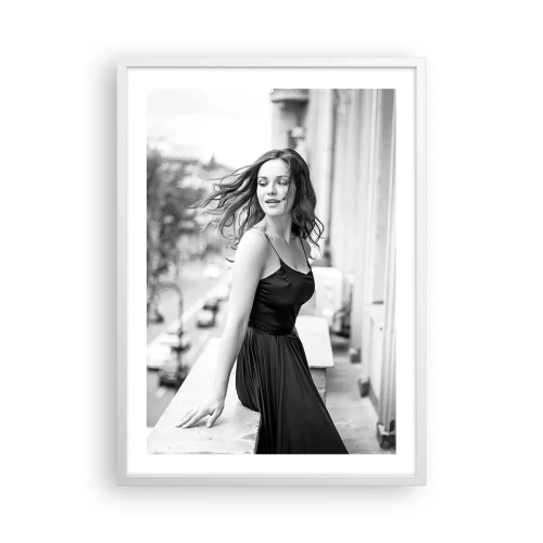 Plakat i hvid ramme - Bestemt en pariser - 50x70 cm