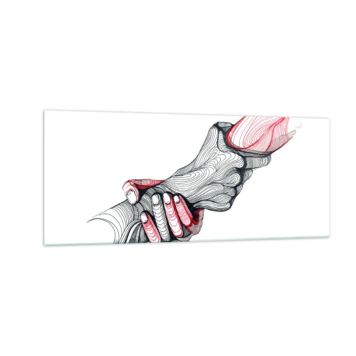 Billede på glas - Du er i gode hænder - 100x40 cm