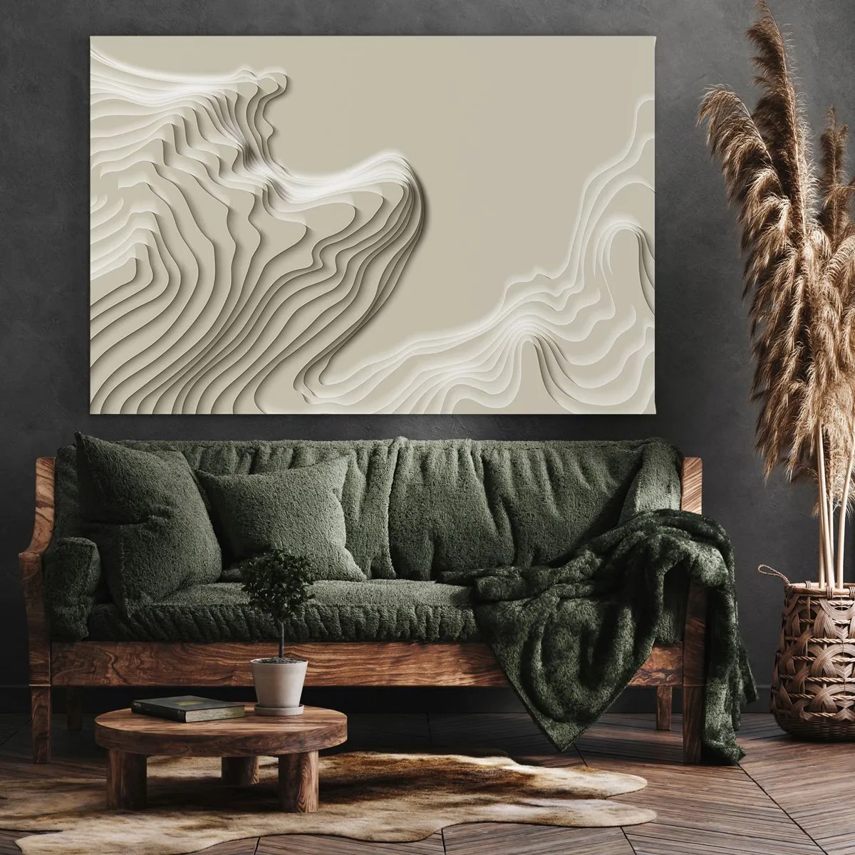 Lærredstryk - Billede på lærred - Kunstens topografi - 120x80 cm