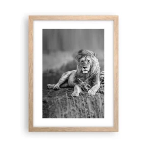 Plakat i ramme af lyst egetræ - Kongelig siesta - 30x40 cm