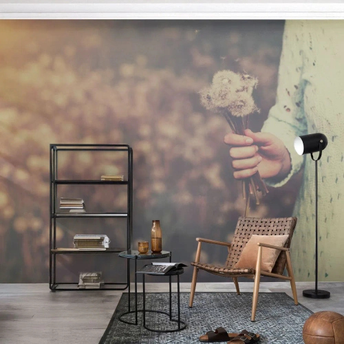 Fototapet Premium Sand - Behold dem, venligst - Mælkebøtte, Eng, Natur - 250x175 cm