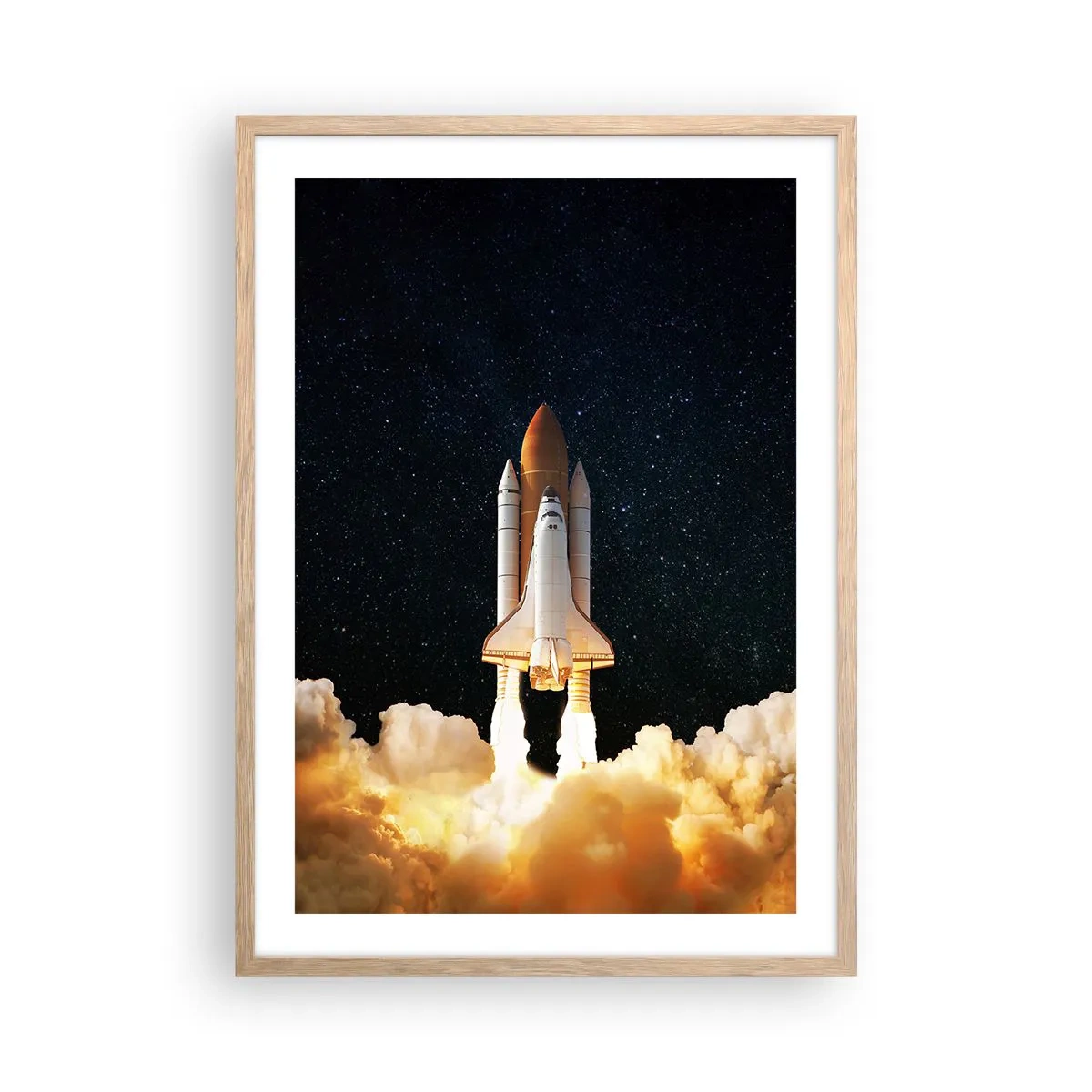 Plakat i ramme af lyst egetræ - Ad astra! - 50x70 cm
