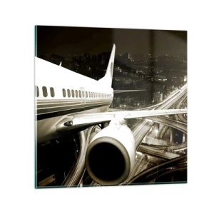 Billede på glas - Stiger ind i natten - 30x30 cm