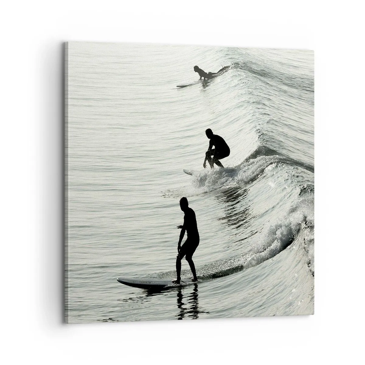 Lærredstryk - Billede på lærred - Mødet med bølgen - 60x60 cm