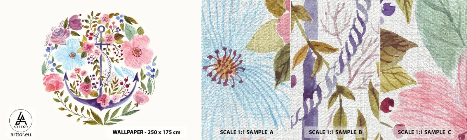 Prøve Fototapet Premium Canvas - En sømands gode nattesøvn - Anker, Boho, Ved havet - 100x30 cm