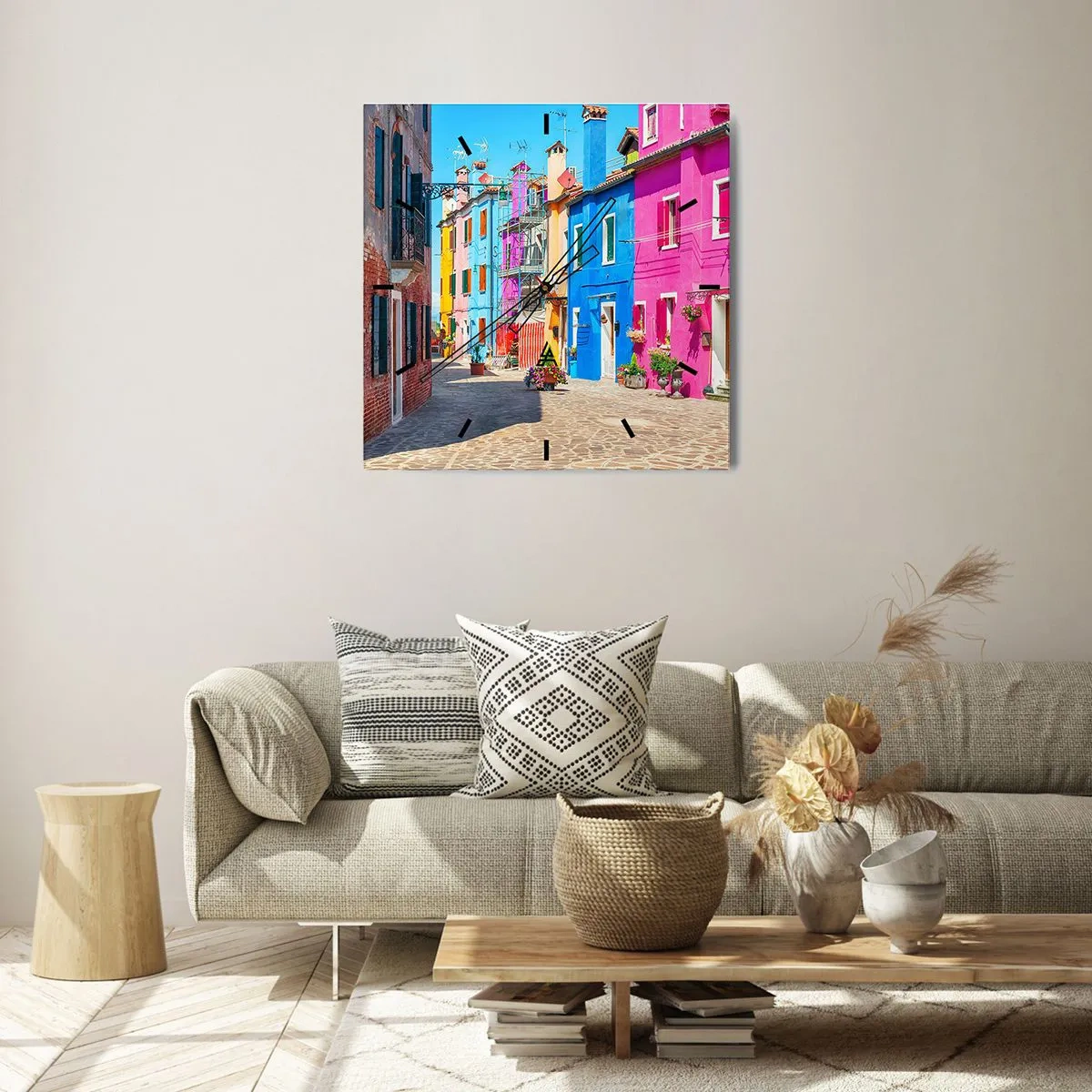 Vægur, Uret - Byen "Under papegøjer” - 30x30 cm