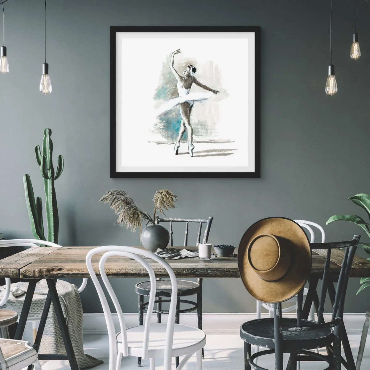 Plakat i sort ramme - Fortryllet til en svane - 30x30 cm