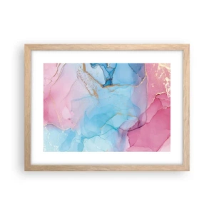 Plakat i ramme af lyst egetræ - Møde og gennemtrængning - 40x30 cm