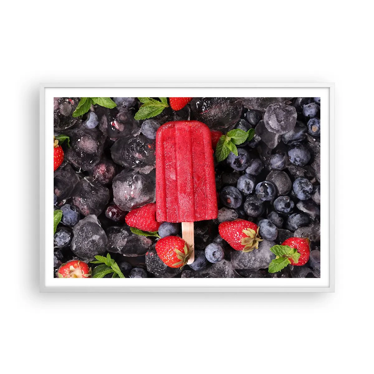 Plakat i hvid ramme - En smag af varm sommer - 100x70 cm
