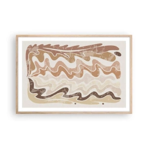 Plakat i ramme af lyst egetræ - God energi - gode følelser - 91x61 cm