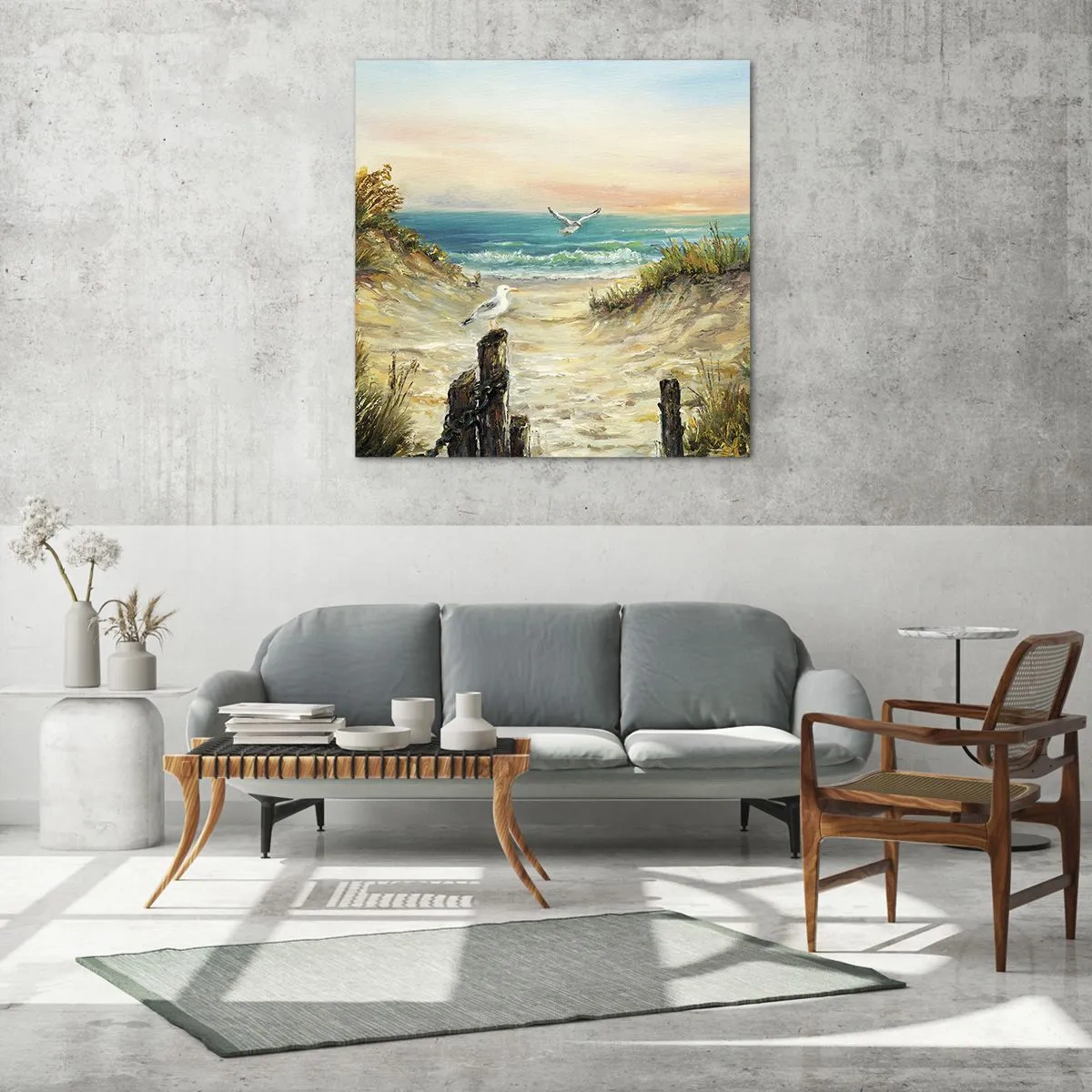 Billede på glas - Vindstille tilbagetog - 60x60 cm