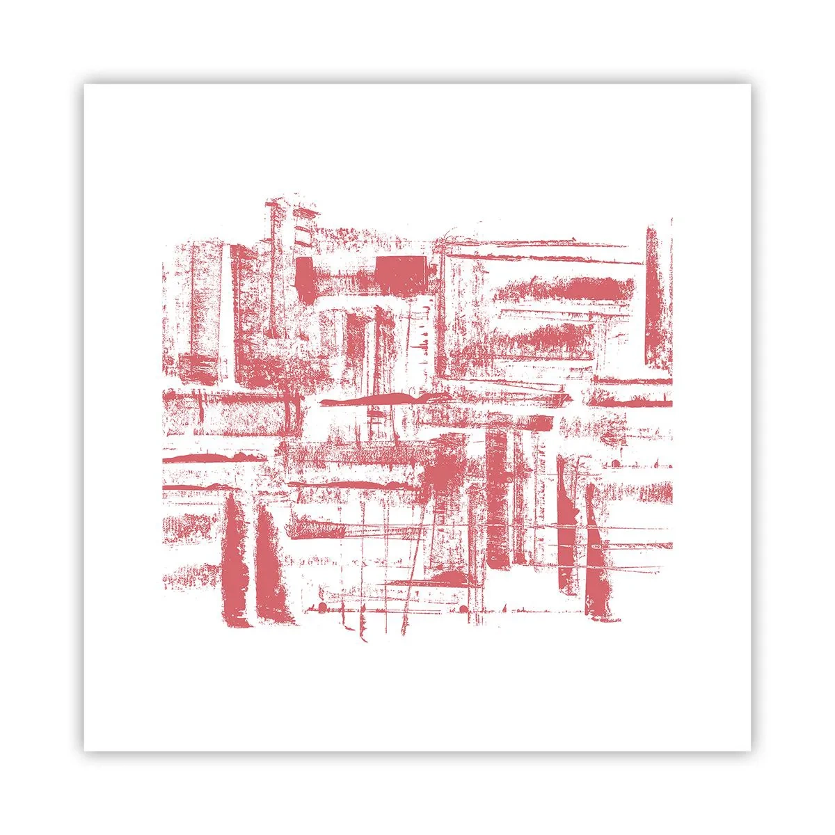 Plakat - Rød by - 30x30 cm
