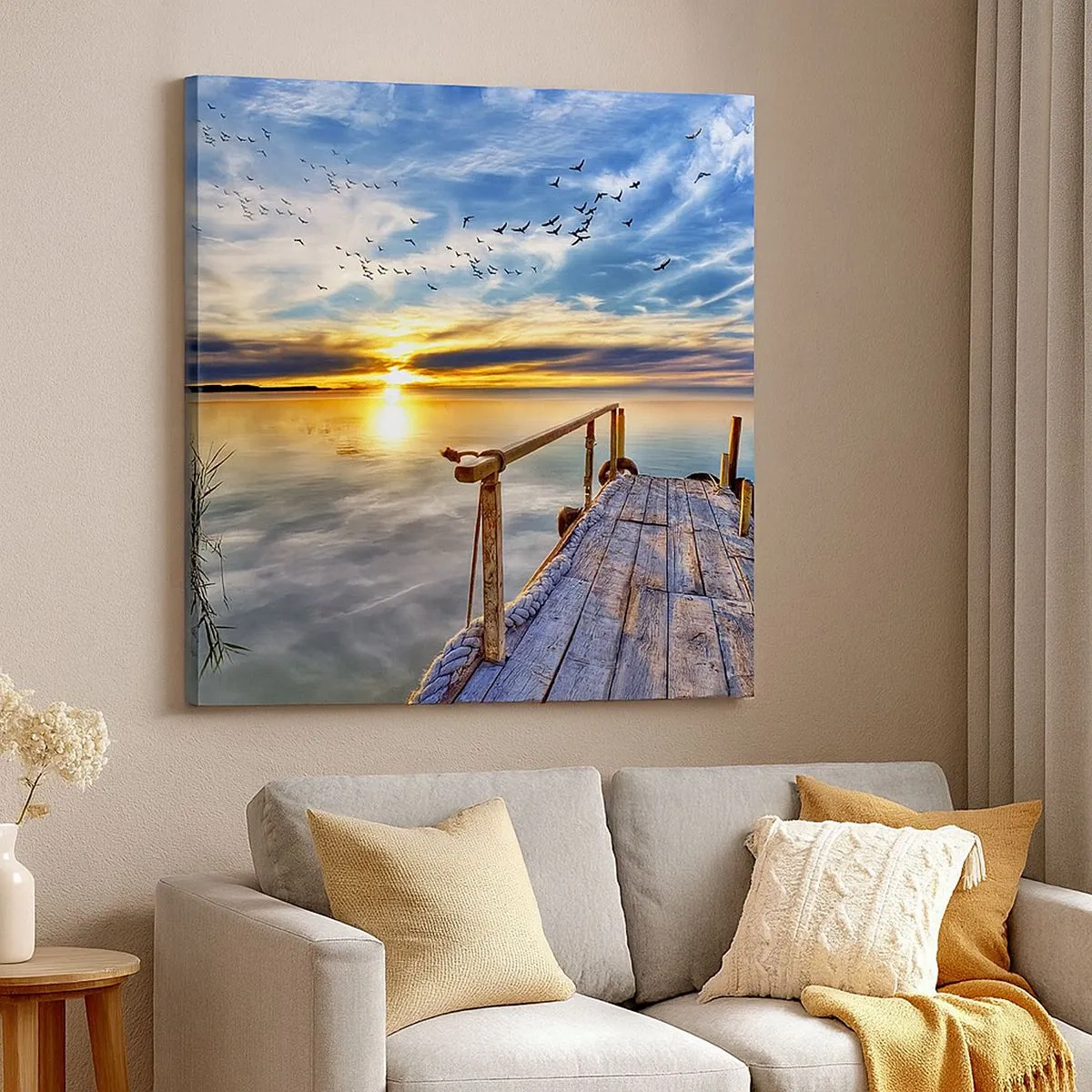 Lærredstryk - Billede på lærred - Vinden går til ro - 30x30 cm