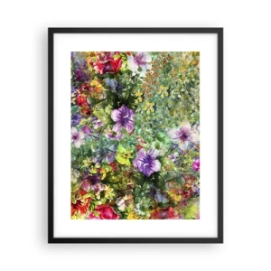 Plakat i sort ramme - Ind i blomsterne ved fortabelse - 40x50 cm