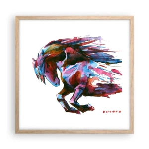 Plakat i ramme af lyst egetræ - I henrykkelse - 50x50 cm