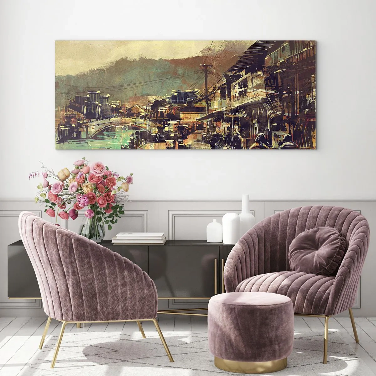Billede på glas - Livet som et væld af gråt - 100x40 cm