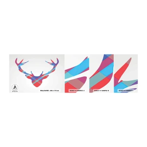 Prøve Fototapet Selvklæbende Deluxe Sticker - Skotsk hjort - Abstraktion, Hjort, Gevir - 100x30 cm