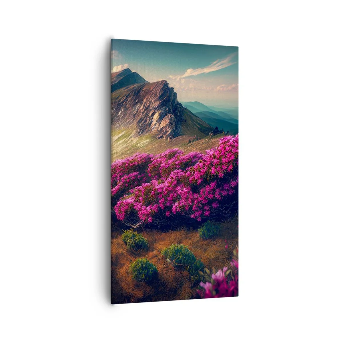 Lærredstryk - Billede på lærred - Sommer i bjergene - 65x120 cm