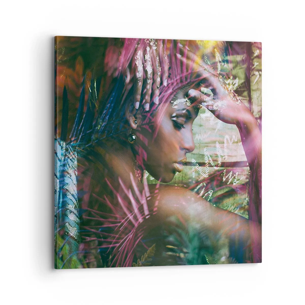 Lærredstryk - Billede på lærred - Moder Natur i junglen - 70x70 cm