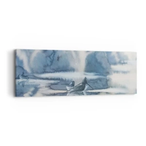 Lærredstryk - Billede på lærred - Lystfiskere i deres paradis - 90x30 cm